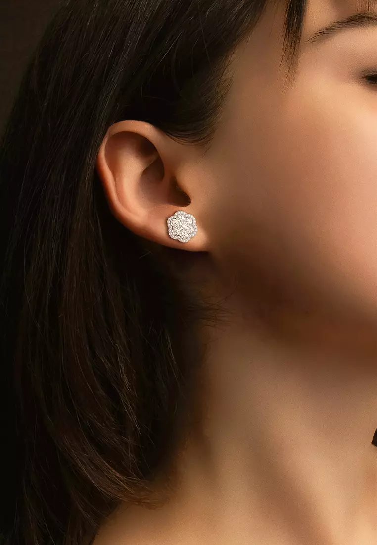 Celestial Bloom Lab Grown Diamond Stud Earrings in 14K White Gold D/E-VVS/VS (2.25ct TDW)