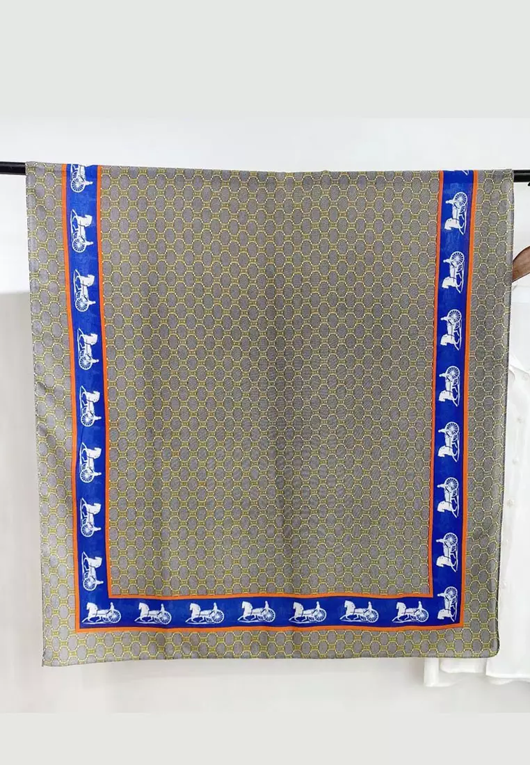 Women's Accessories Carriage Border Viscose Shawl Syal Wanita Green