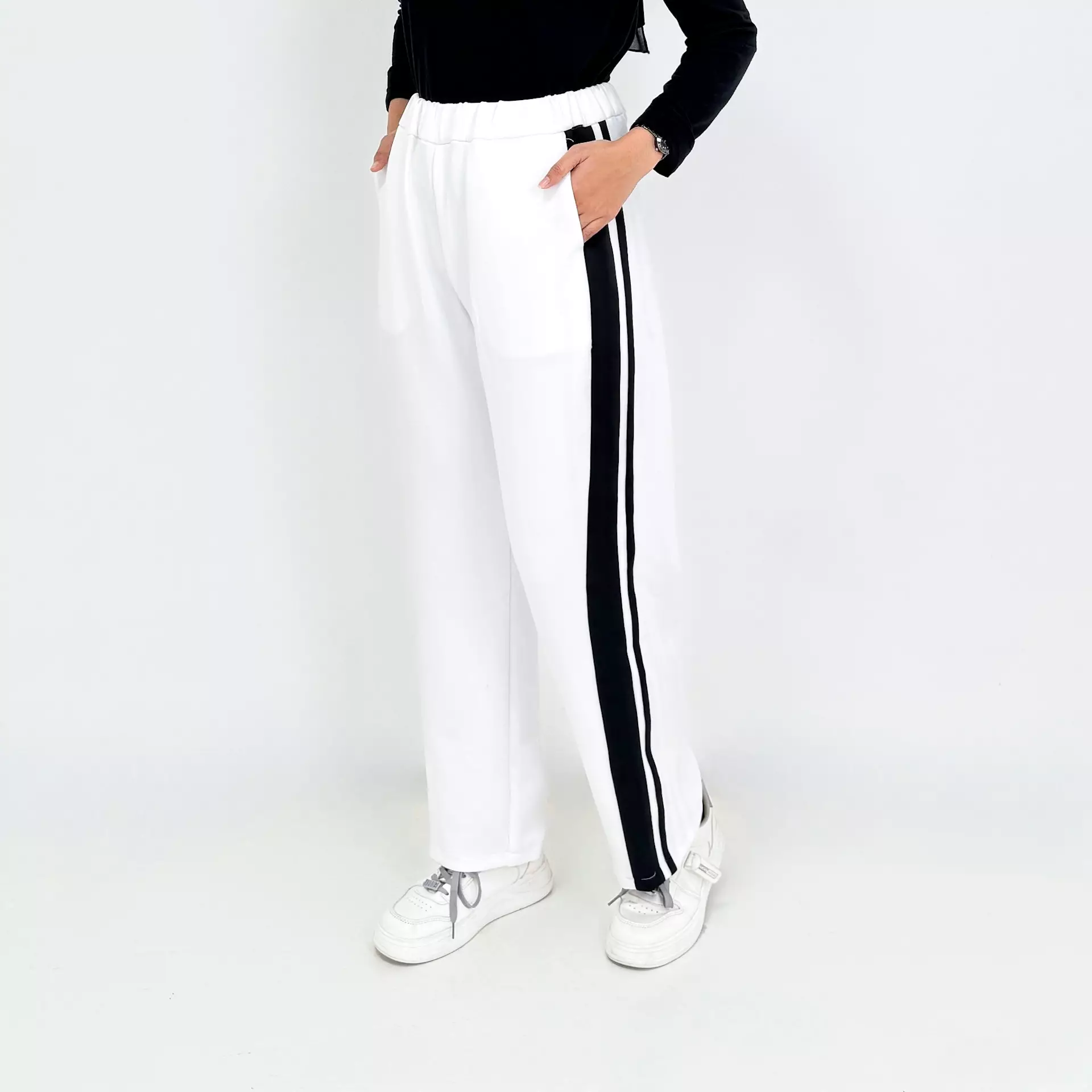 Celana Panjang Wanita Sweet Sporty Liana PUTIH Size M-XXL