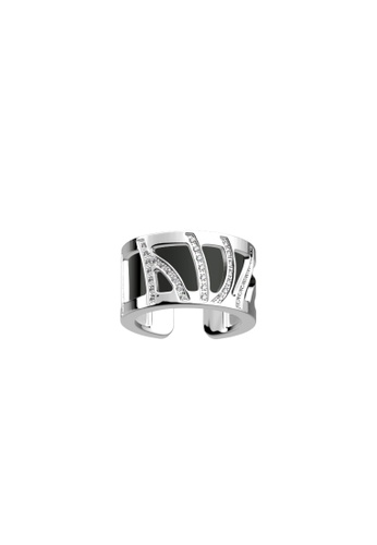 Les Georgettes by Altesse multi and silver Perroquet Gold Ring with Black / White Perspex 34415AC4DB96D3GS_1