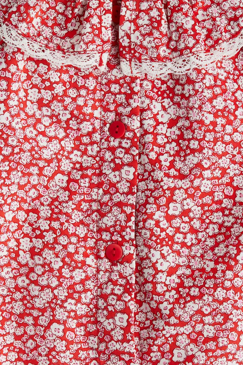 2-piece floral-print cotton set