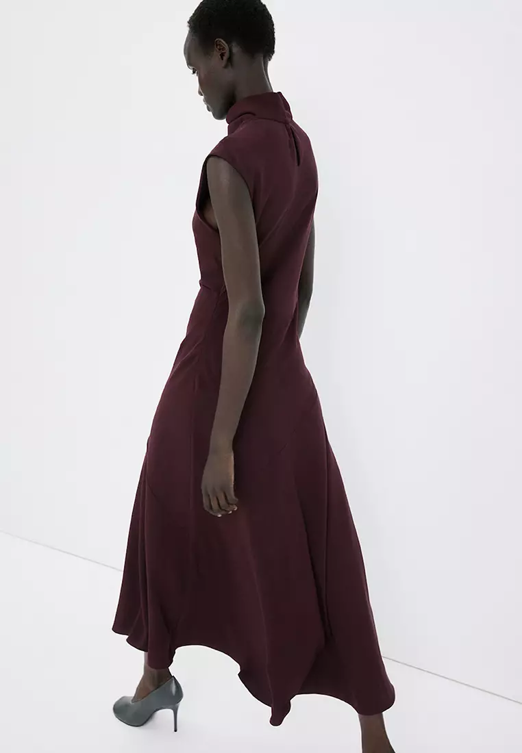 Long Dress With Draped Neck