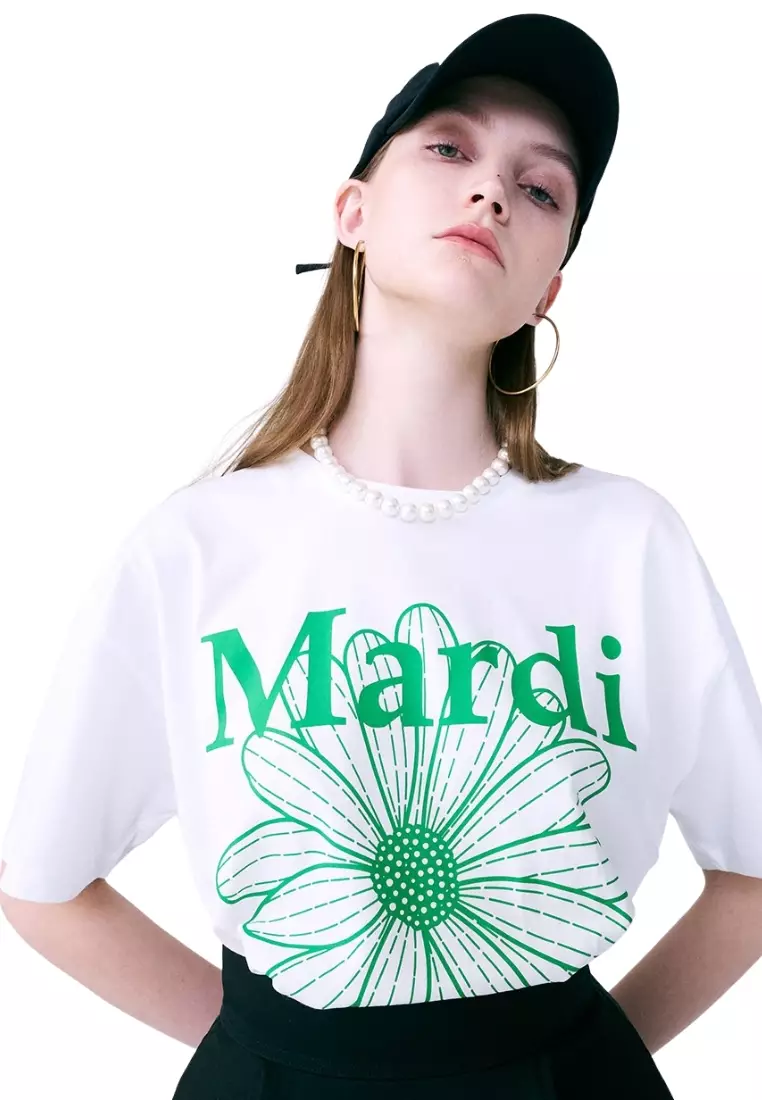 Tshirt Flowermardi - White Green