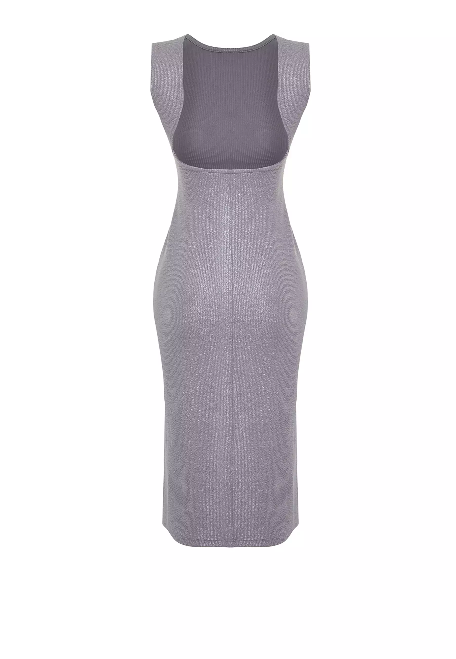 Trendyol Midi Wrapover Fitted Dress Vestido, Red, 34 Para Mujer