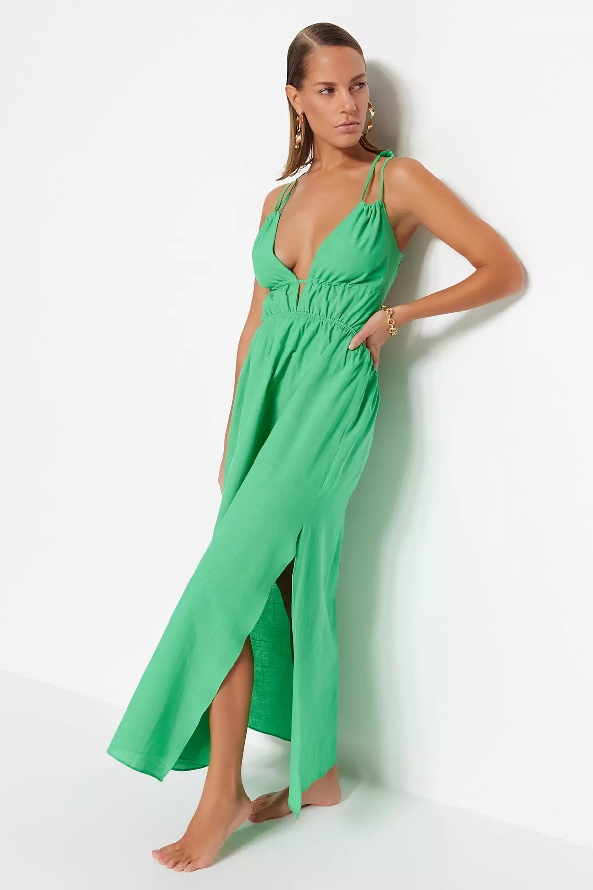 Emerald green shop beach dress