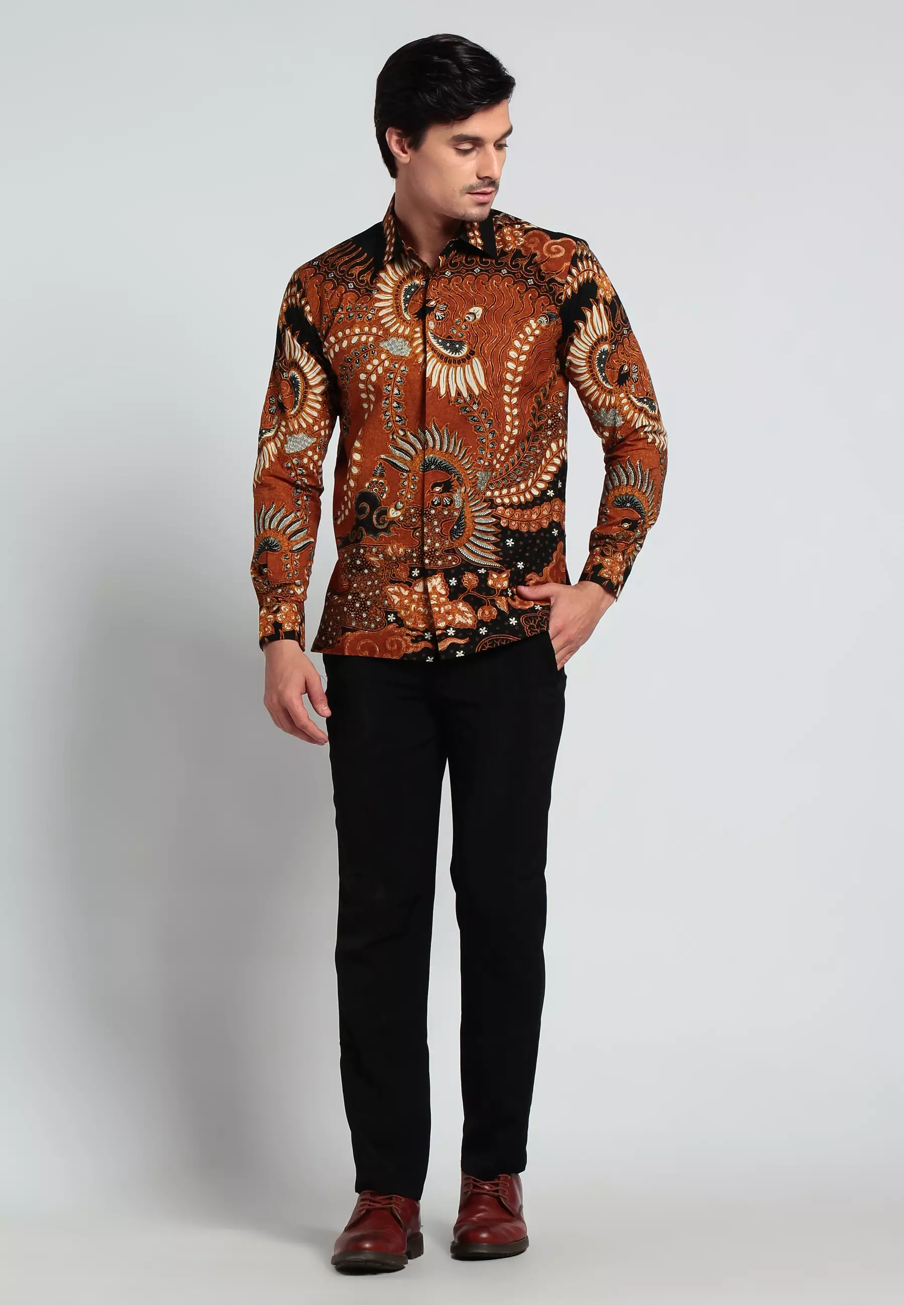 Kemeja Dragon Shiryu lengan panjang slimfit