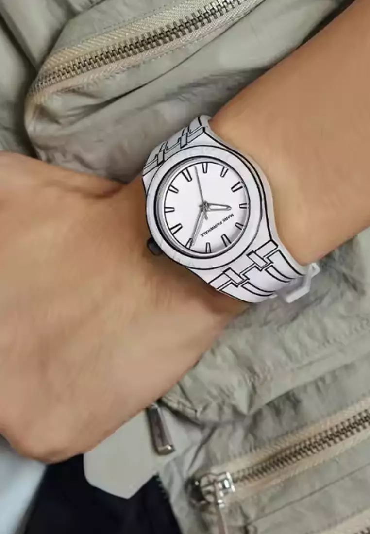 Unisex Quartz Watch, 42mm, Rubber Strap