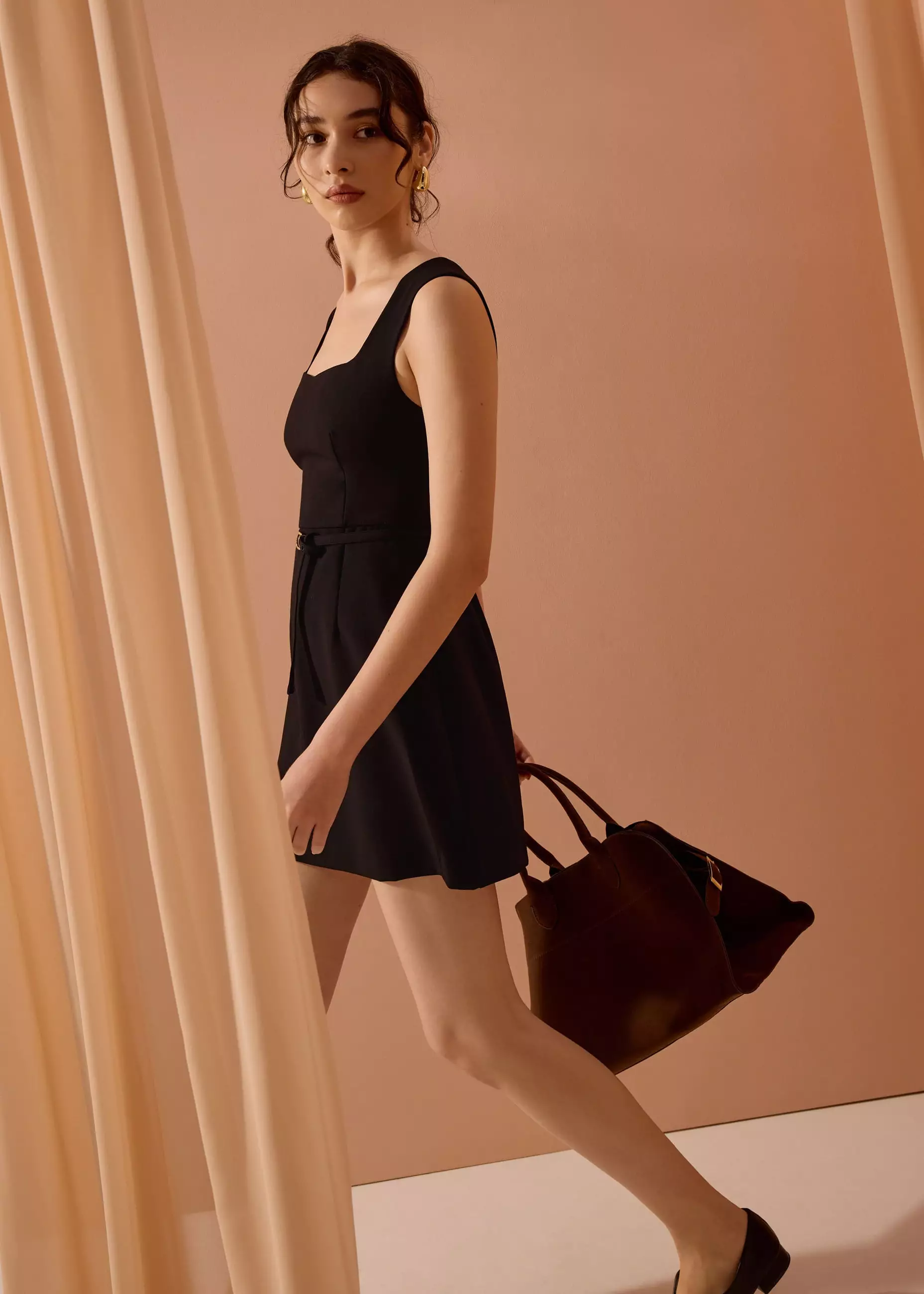 Dress Wanita - Sitti Belted A-Line Mini Dress