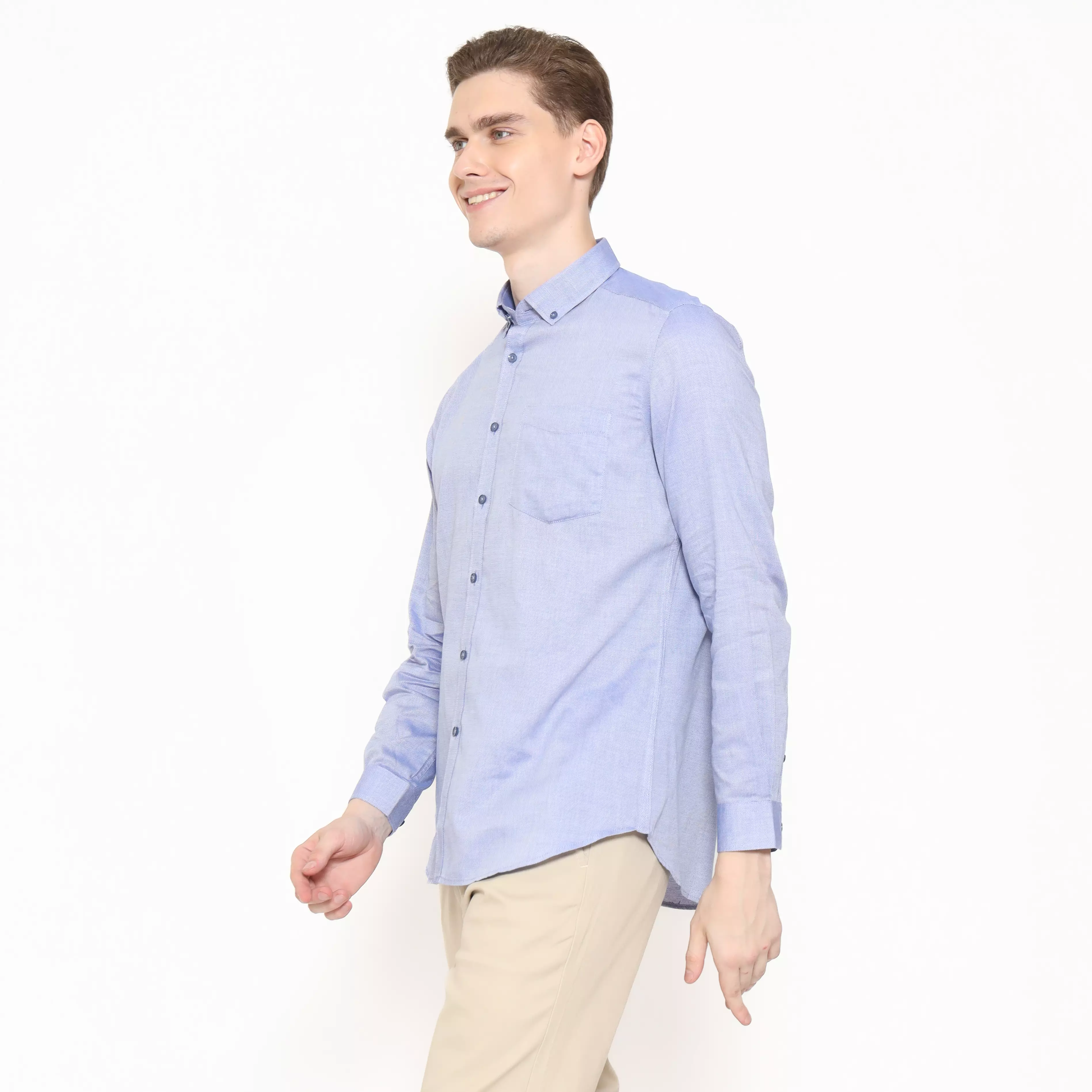 Schoeller Kemeja Formal Pria Lengan Panjang Slim Fit – Blue – Ukuran 14.5/S–17/XXXL – ANDREW-MLS