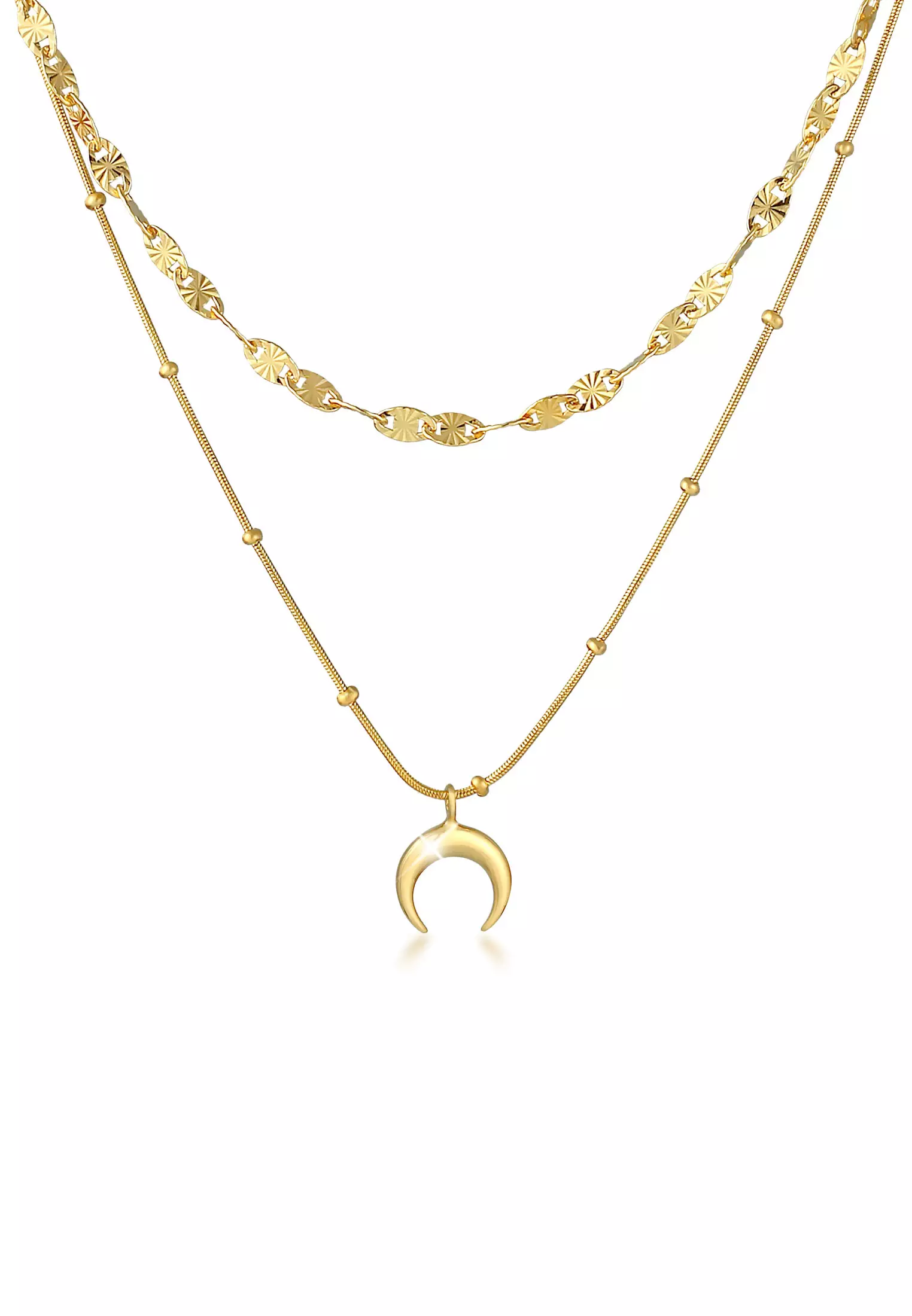 Gold on sale crescent necklace