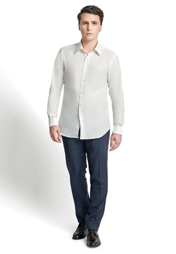 Gay Giano white Slim Fit Dress Shirt with French Cuffs 2A8EBAA0F54E91GS_1