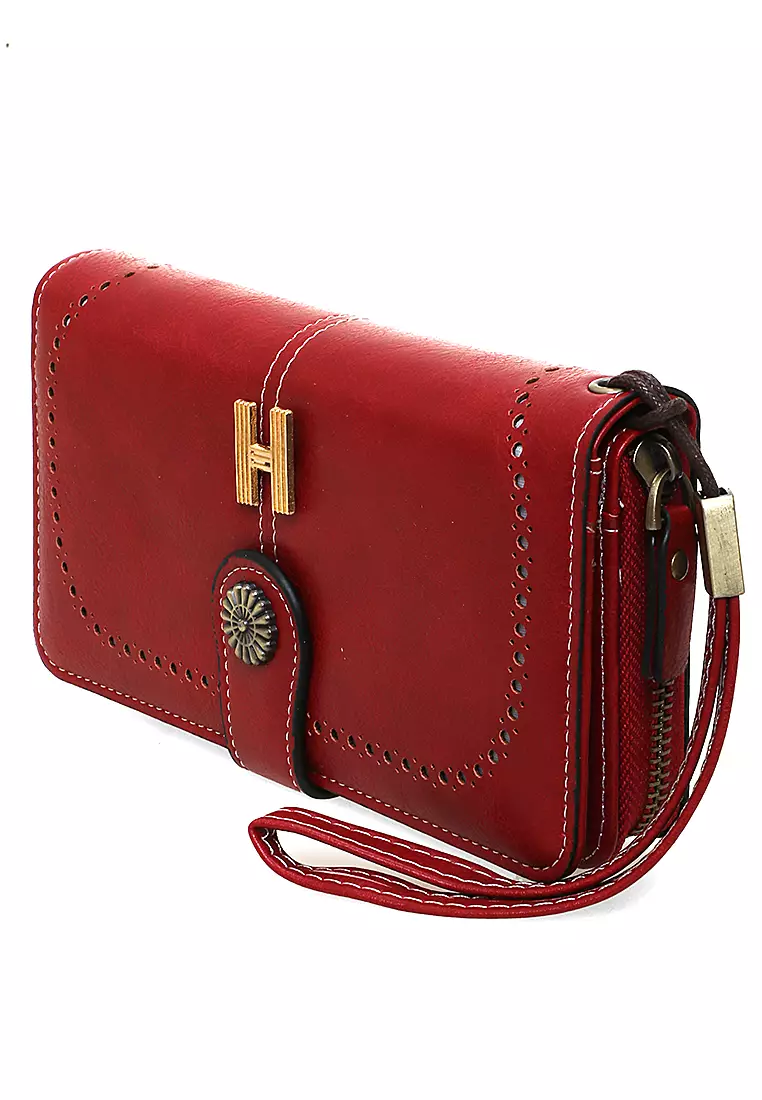 Dive Dompet Panjang Wanita Luxury Wallet Casual Many Slot Material Kulit Leather ORIGINAL - Red