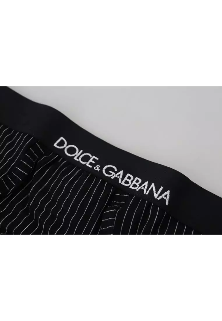 Dolce & Gabbana Black Striped Cotton Brando Brief Underwear for Men