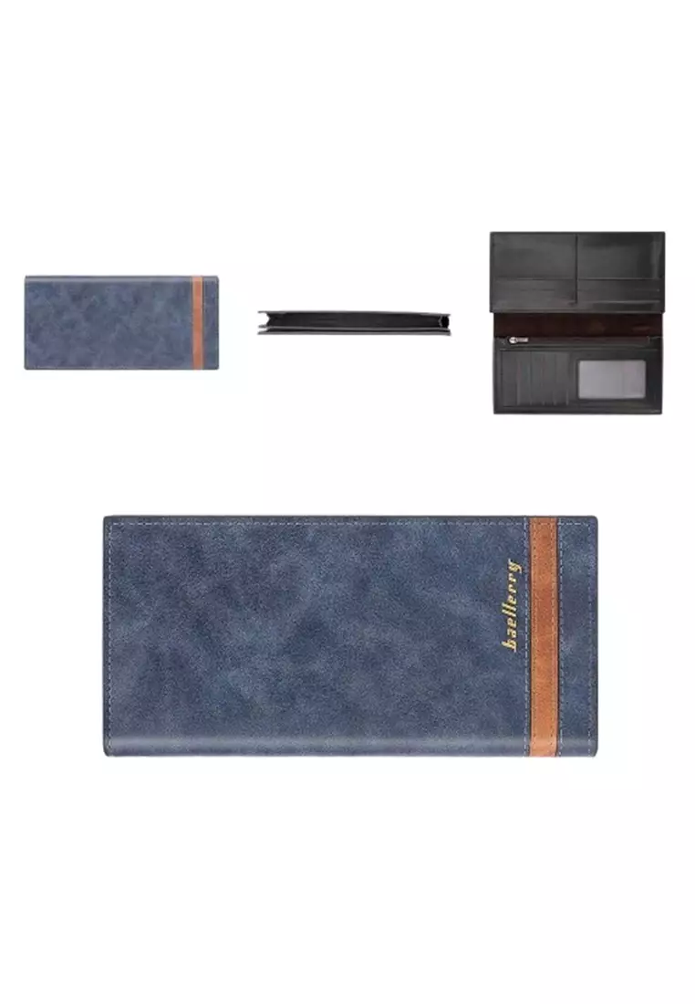 Dompet Pria Panjang RFID Protect Bahan Kulit PU Leather Premium ORIGINAL - Blue