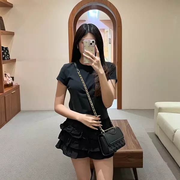 Tas TORY BURCH FLEMING GHW BLACK SHOULDER BAG SMALL 100% ORIGINAL