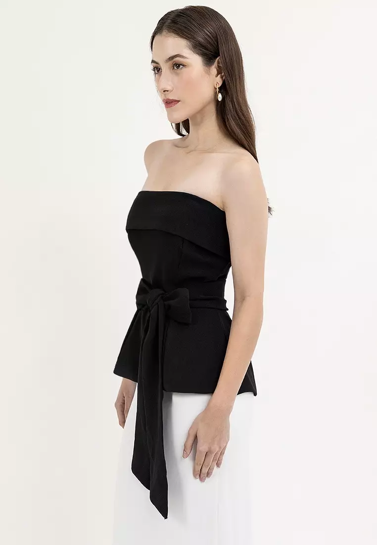 Presley Strapless Top with Skinny Scarf