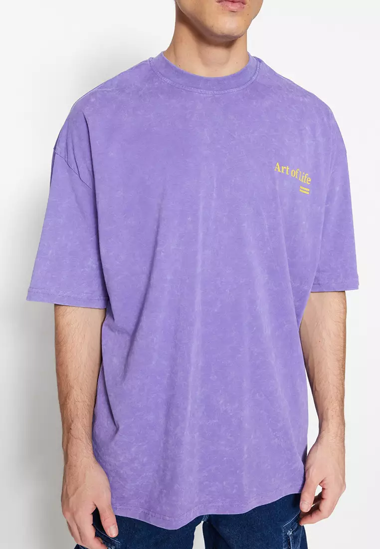 Faded-Effect Printed T-Shirt