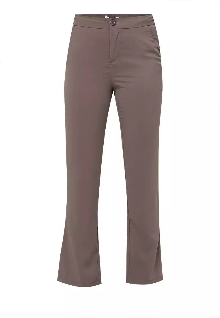Marjorie Straight Cut Slacks With Elastic Waistband