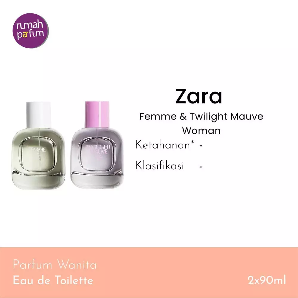 Jual ZARA Zara Femme Twilight Mauve Woman x 90 ML Original