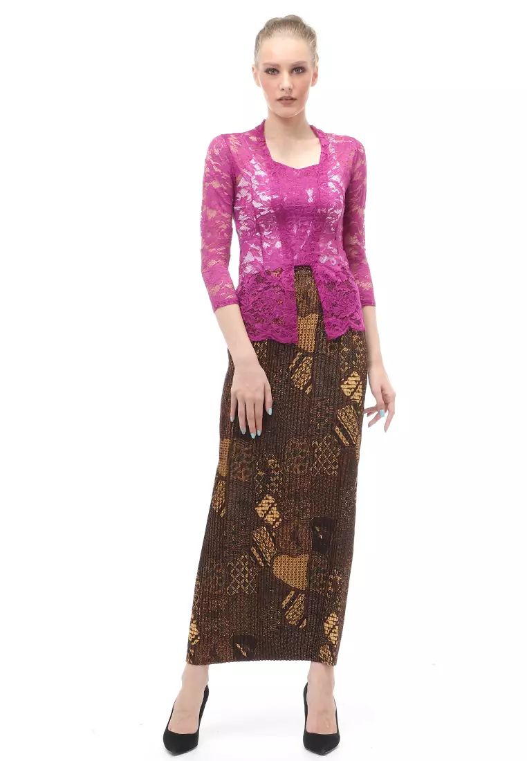 Rok Plisket Motif Batik Bawahan Wanita Design Casual - Sekar Jagat