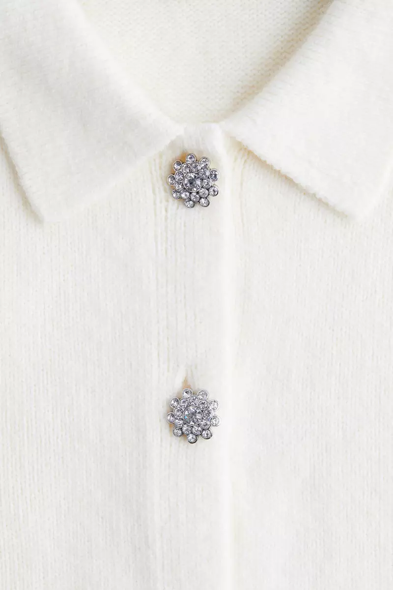 MAMA Rhinestone-button cardigan