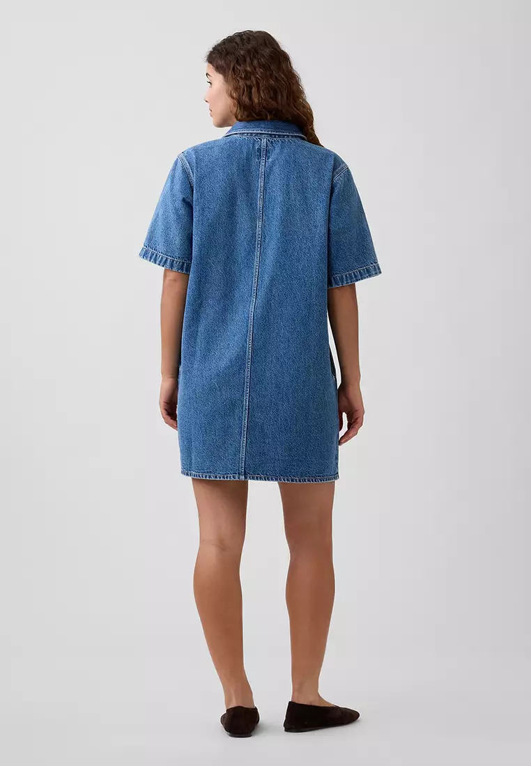 Short Sleeves Denim Dress