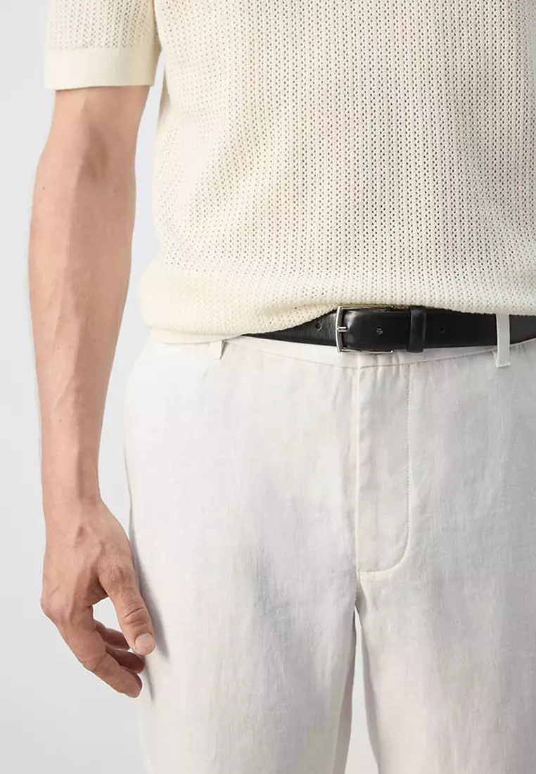 Slim-Fit 100% Linen Trousers