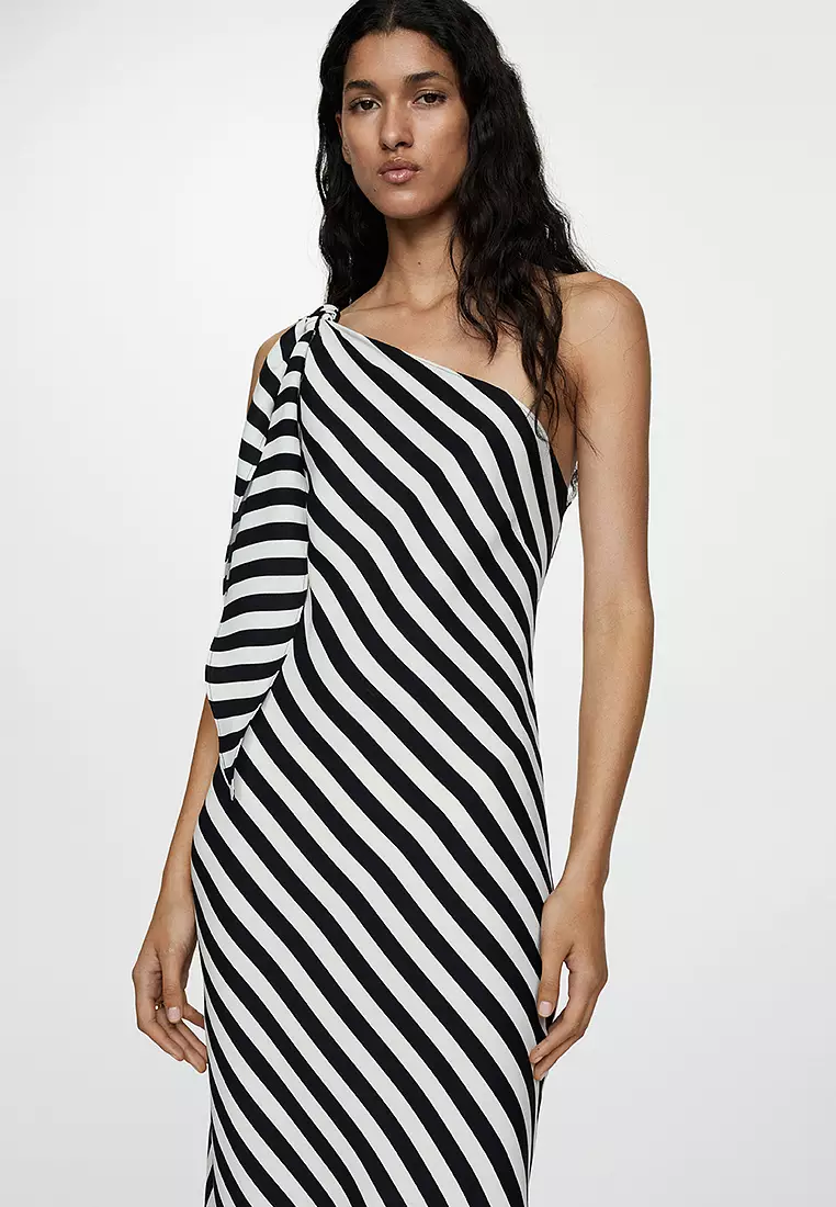 Mango black and white striped dress shop