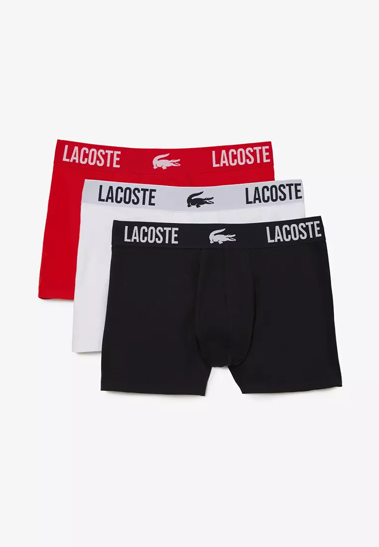 Lacoste Boxer Briefs 3-Pack Casual Lifestyle All Over Print Croc