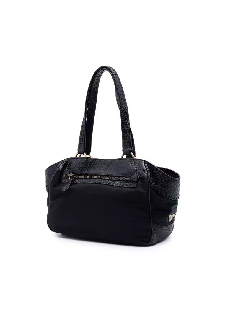 Pre-Loved Prada Berlino Trimmed Tessuto Shoulder Bag