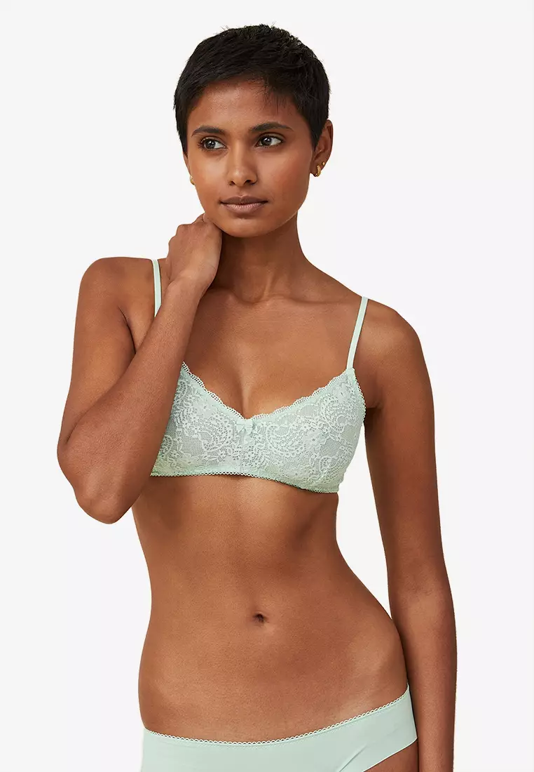 Cotton On Body Ultimate Comfort Lace Triangle Bralette 2023, Buy Cotton On  Body Online