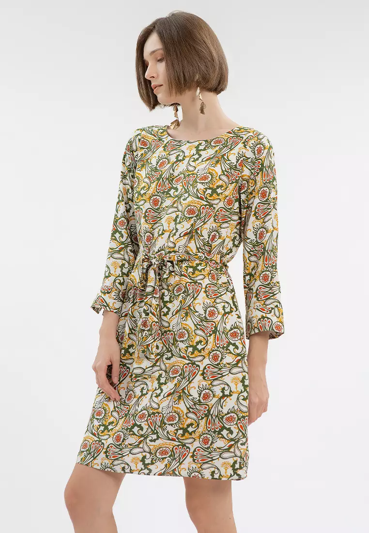 Minimal Ashka Dress Green Warna GREEN - Ukuran S