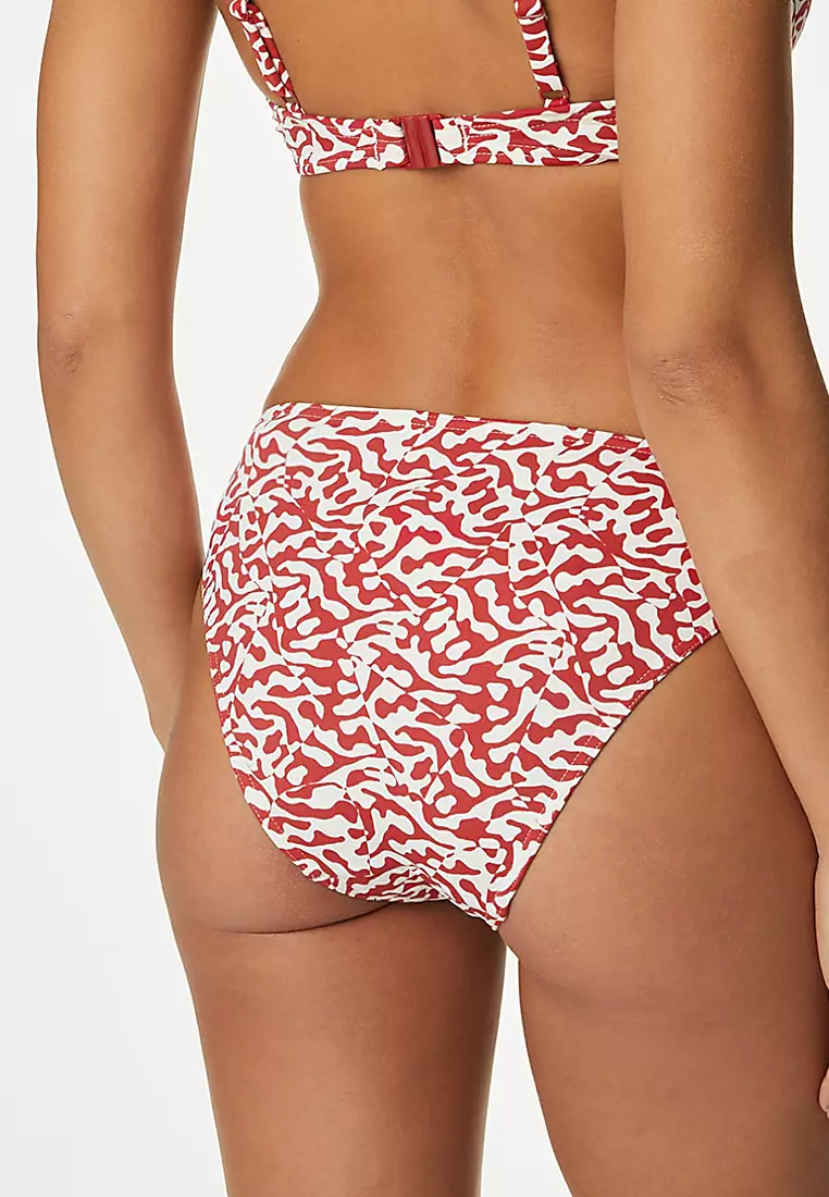 Printed High Leg Bikini Bottom