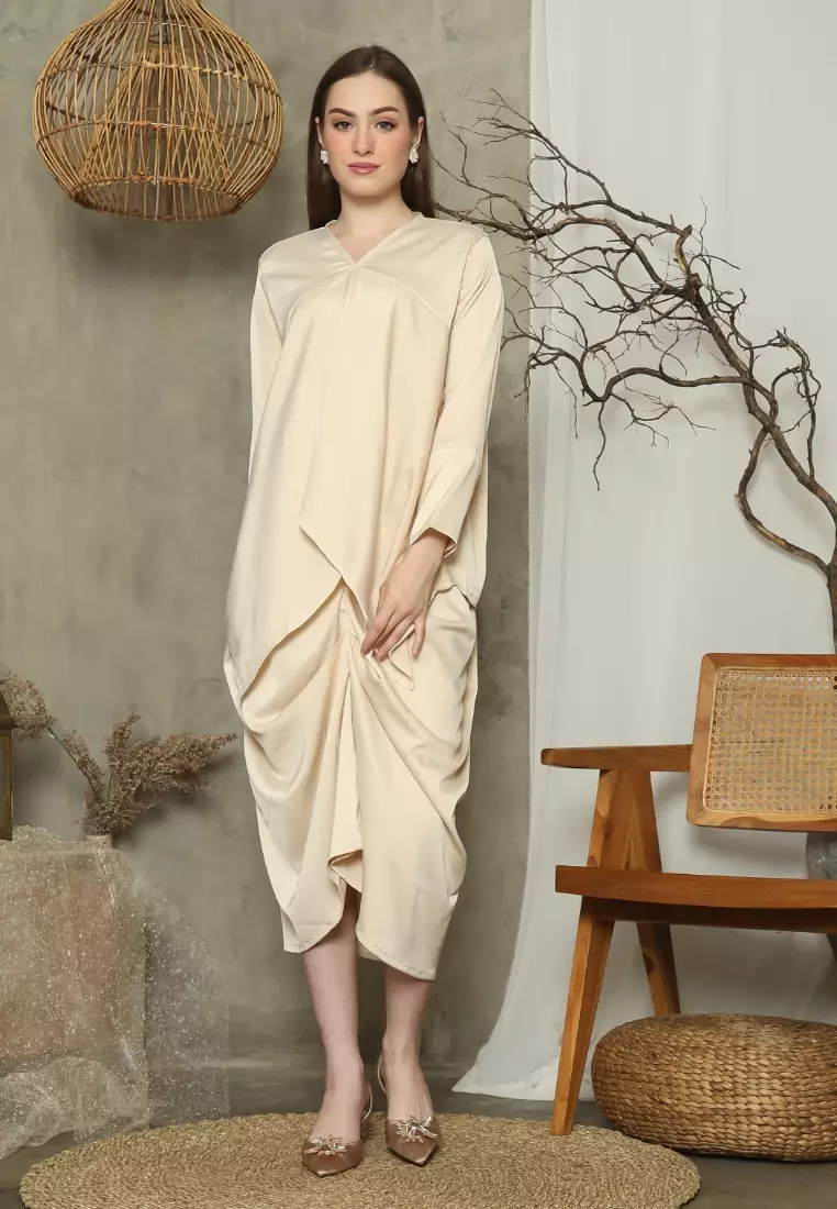 RINJANIE BATIK - Dress Batik Wanita - Set Rinjana - Butter - Lena Series - OOTD - Satin Silk Premium