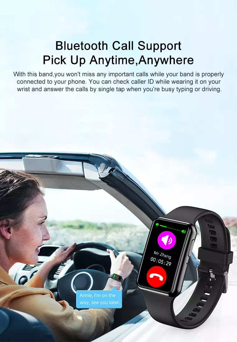 SmartBand C6Plus SmartWatch Layar Terang 1.47'' Bluetooth Multi-Sport Fitness Tracker Jam Pintar pink