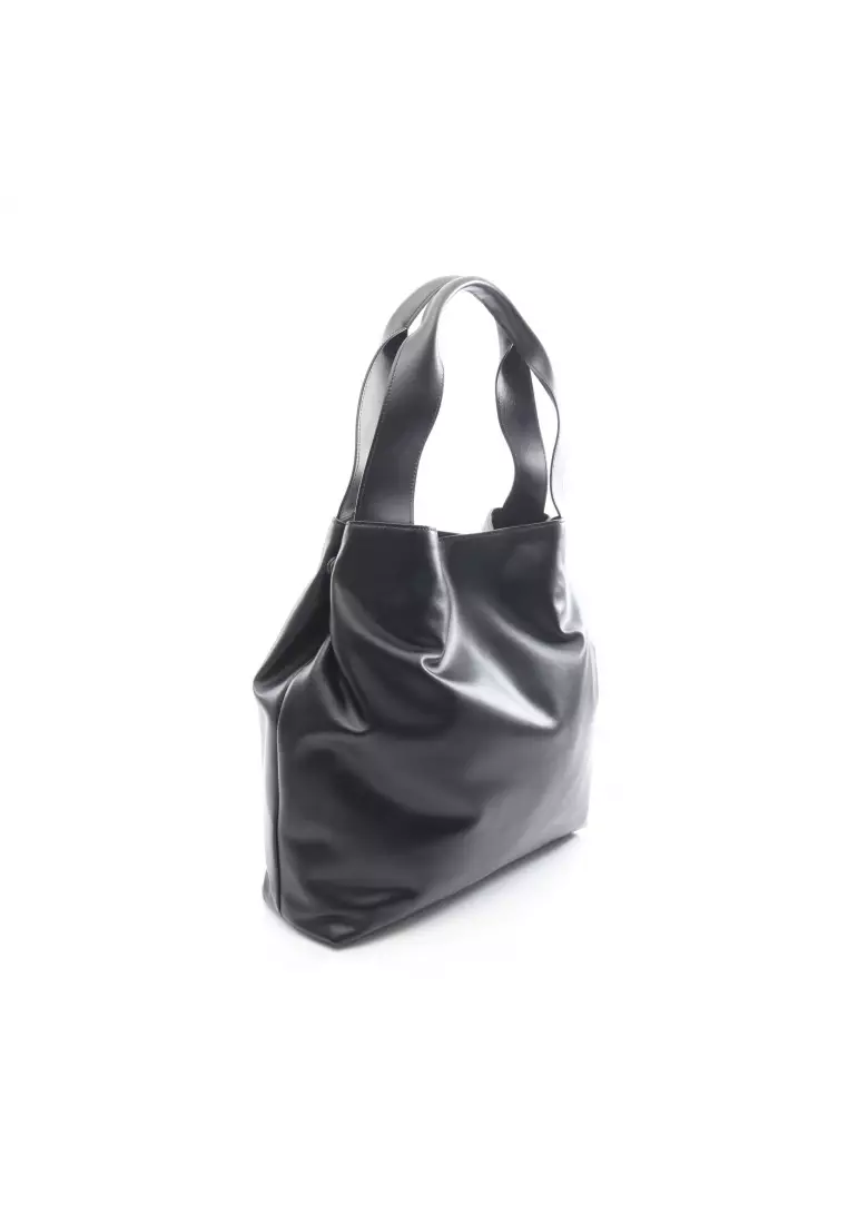 Pre-Loved MIU MIU hobo Shoulder bag tote bag leather black