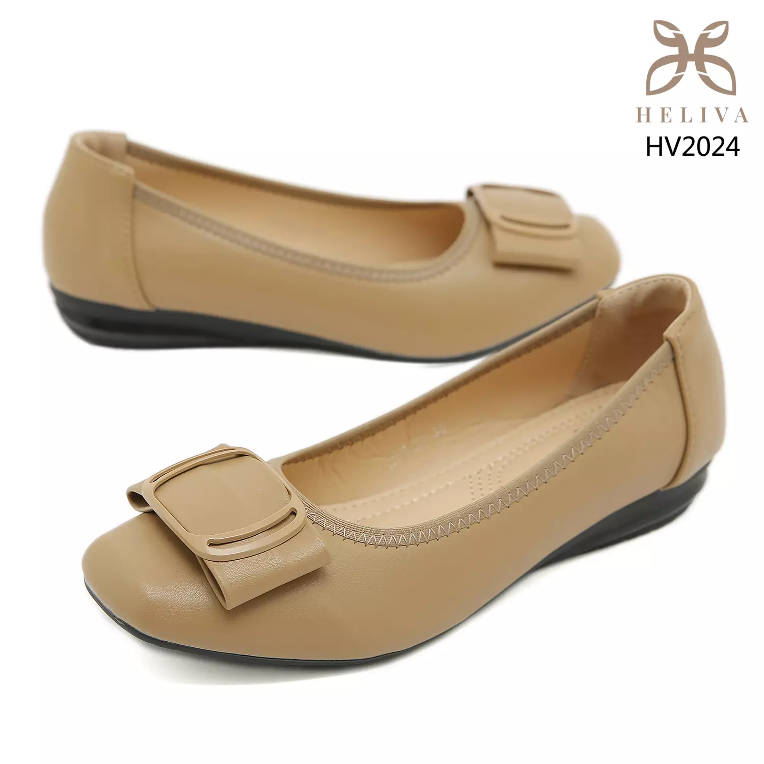Heliva Hebe Loafer Slip On Shoes Square Toe Sol 2cm HV2024