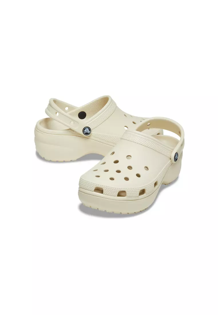 CROCS LADIES CLASSIC PLATFORM CLOG BONE