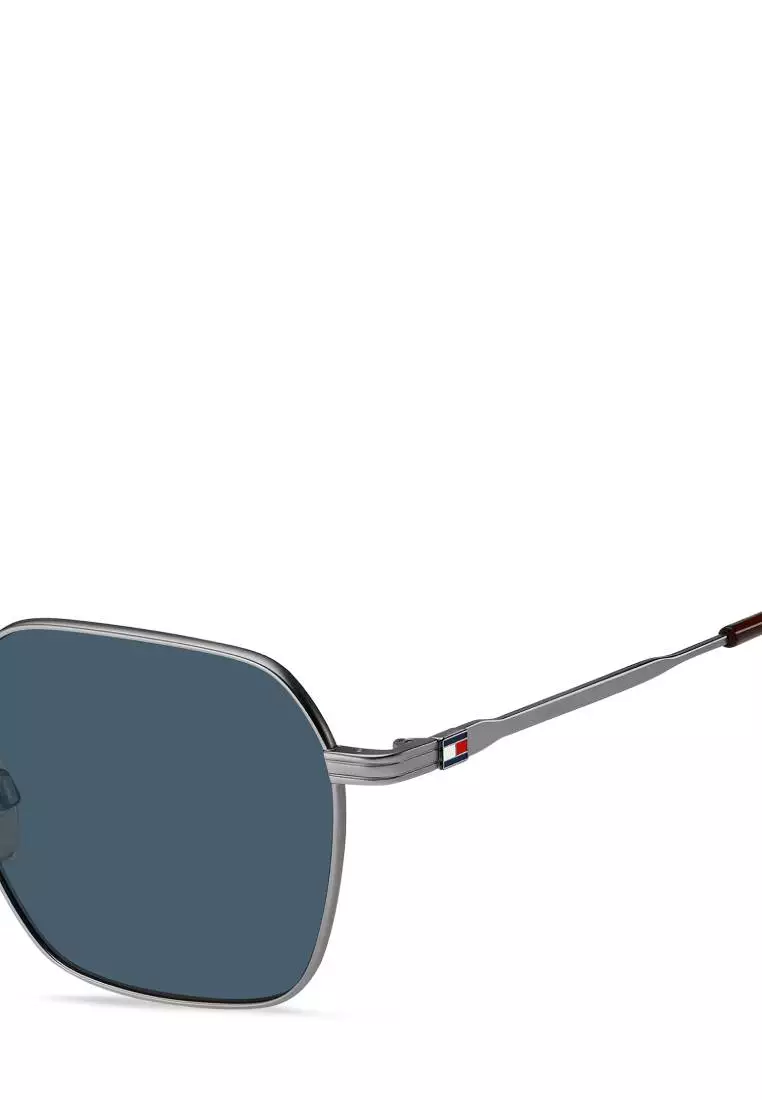 Tommy Hilfiger Sunglasses TH 2133/S-R81-KU, Rectangular Geometrical Shape with Matte Ruthenium color