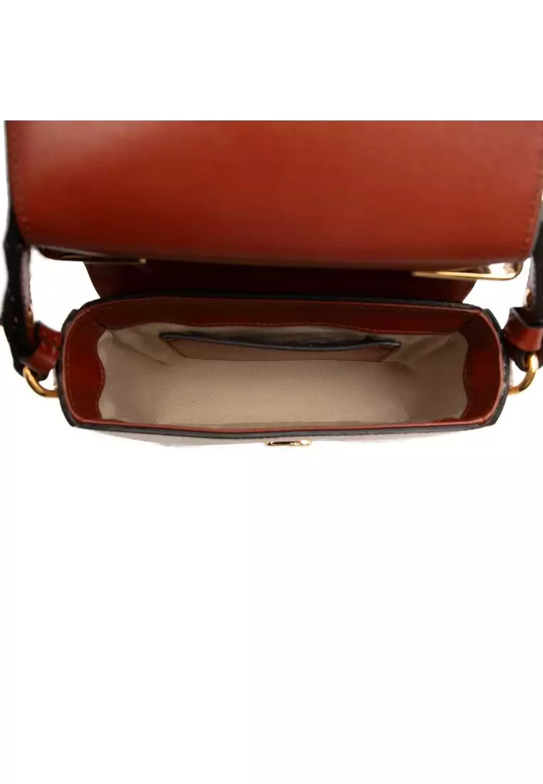 Pre-Loved Chloé Mini Bicolor Croc Embossed Calfskin C Satchel
