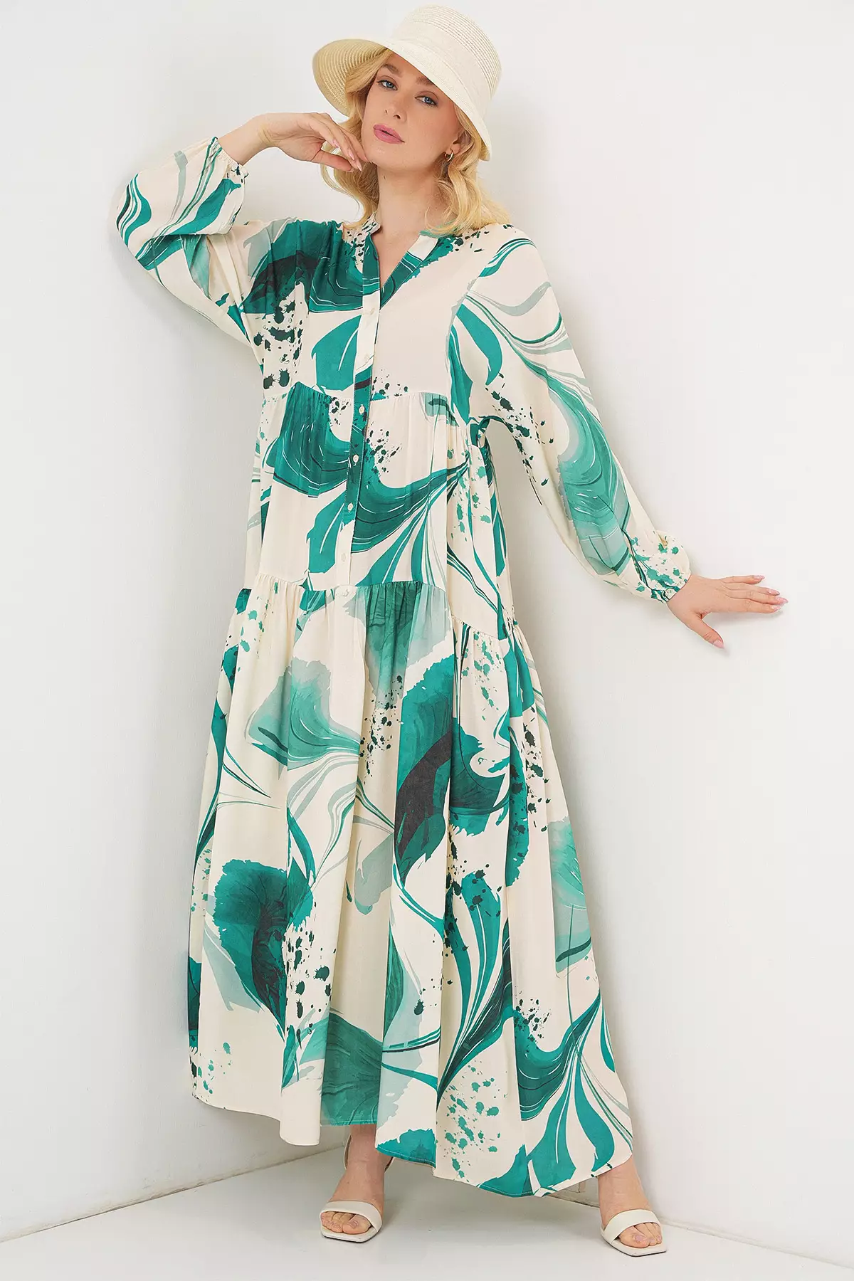 Modest Printed Maxi Dress