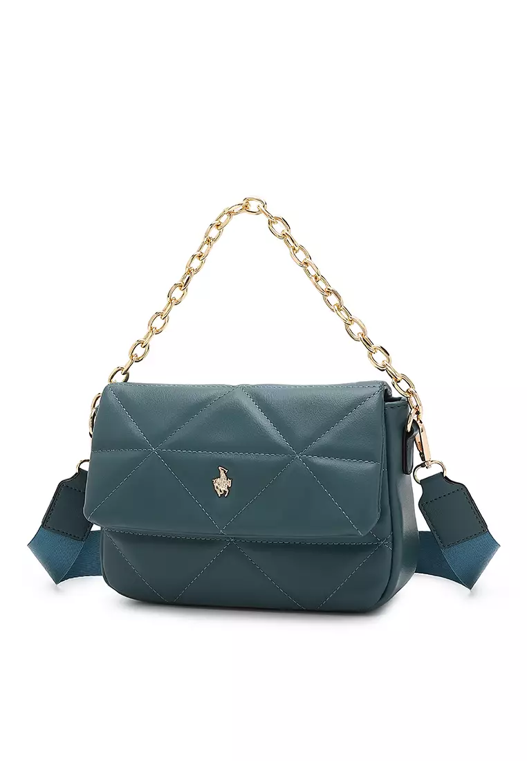Quilted Shoulder Bag / Sling Bag / Crossbody Bag (Tas Bahu / Tas Selempang Wanita) - Hijau