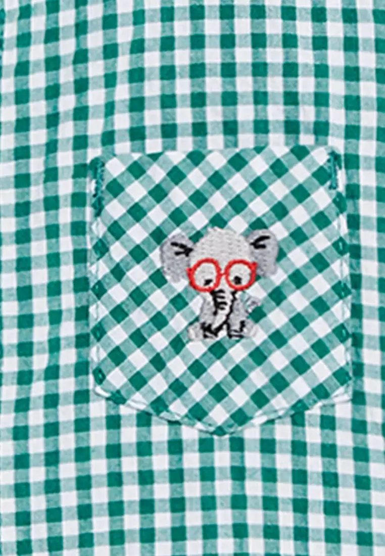 Green White Gingham Shirt