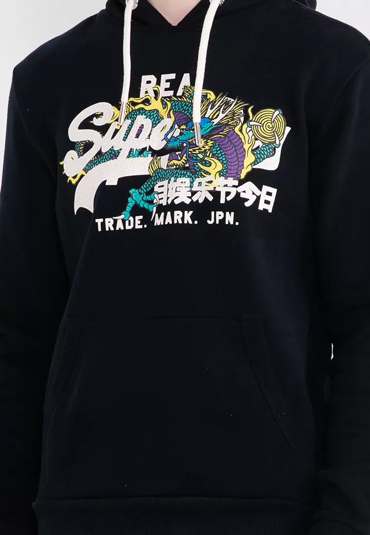 Superdry vintage logo pop entry hood top