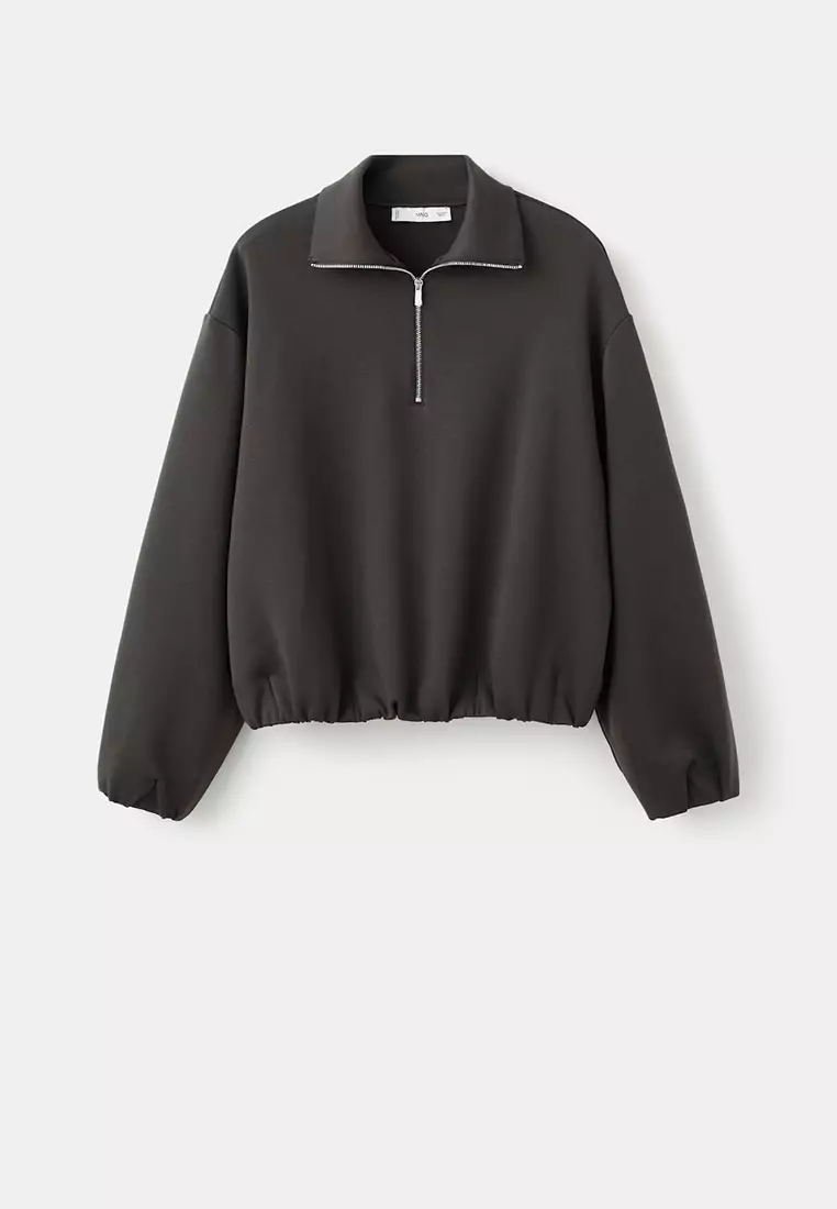 Balloon Sweatshirt with High Collar