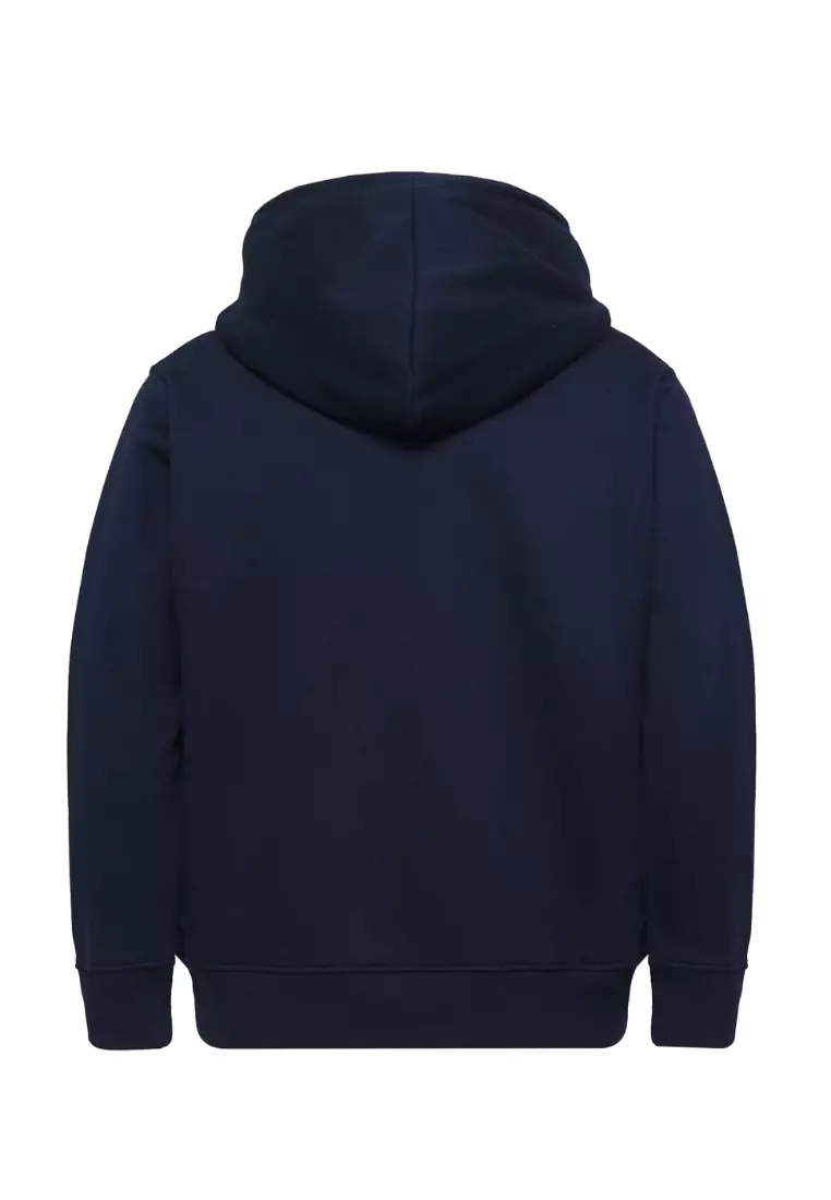 Cotton Well Cozzie Hoodie Sweatshirt with Hidden Pocket Navy | Jaket Pullover Fleece dengan Kantong Tersembunyi Nevi Biru Donker