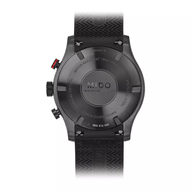 Jam Tangan Pria MIDO Multifort M053.417.37.051.00 Chronograph Black Dial Black Rubber Strap