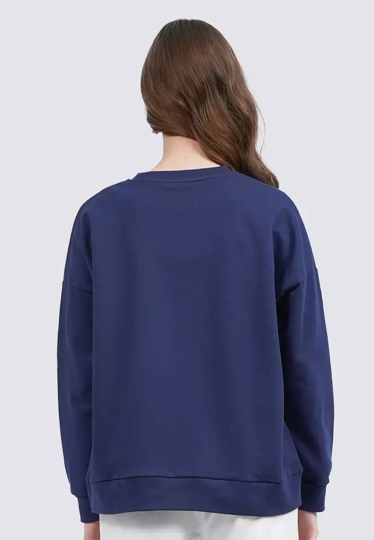 Oversized Long Sleeve Sweater NAVY