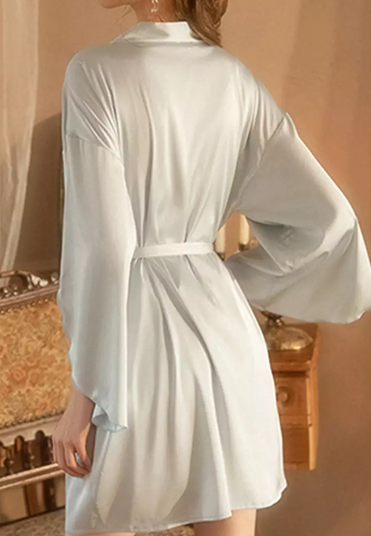 LDZ5085女士性感浴袍 藍色