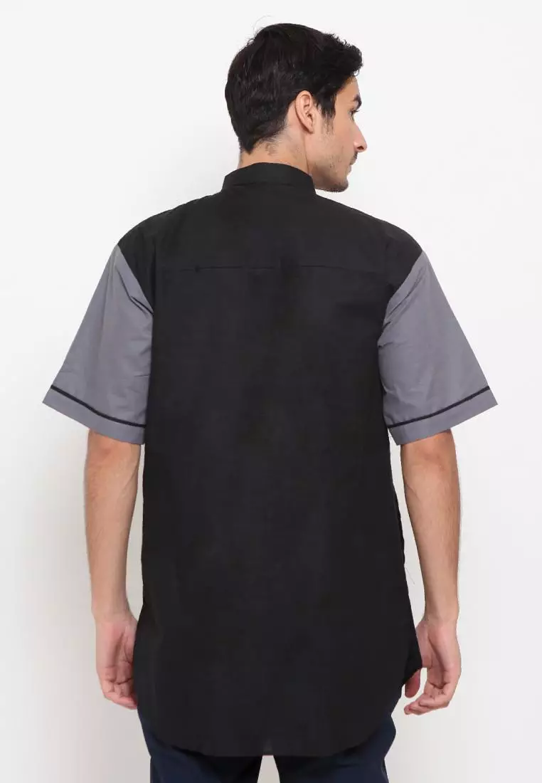 Zayidan Baju Koko Gamis Muslim Pria Jafar - Hitam